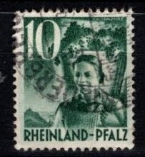 Germany - Rhine Palatinate #6N34 Girl Carrying Grapes - Used