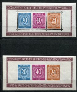 GERMANY 1946 ALLIED OCCUPATION SCOTT B294-B295 MINI SHEETS PERFECT MNH