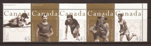 1996 Canada - Sc 1612a - MNH VF - Strip of 5 - Olympic Gold Medallists