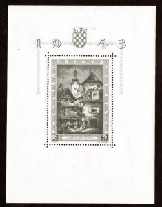 Croatia B40 St. Mary's Church Stamp Sheet MNH 1943