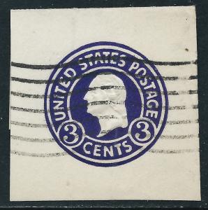 U.S., Scott #U436, 3c Cut Square, Used