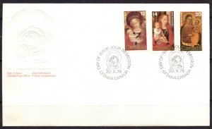 F1877   CANADA   FDC # 773-775      Christmas '78