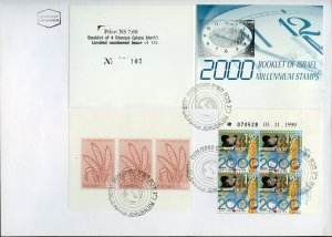 ISRAEL 2000 UNOFFICIAL MILLENNIUM PLATE BLOCK BOOKLETS CPL ON FIRST DAY COVERS