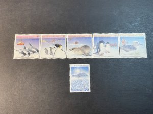 AUSTRALIAN ANTARCTIC TER. # L75-L76-MNH-COMPLETE SET/STRIP OF 5 & SINGLE-1986-88