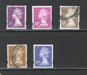 Great Britain #MH221,225,230,233,237   VF, Used, CV $13.10 .... 2480979