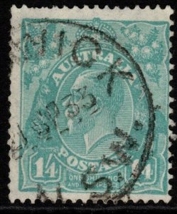 AUSTRALIA SG131 1932 1/4 TURQUOISE USED