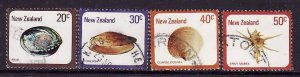 New Zealand-Sc#674-71- id8-used set-Sea Shells-Marine Life-1978-