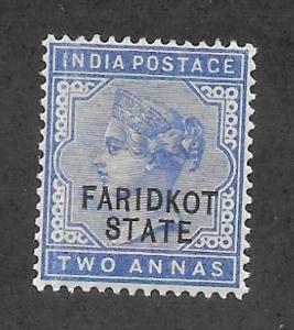 India - Faridkot Scott 6  Mint NH 2 a Queen Victoria 2015 CV $4.75