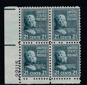 United States # 826, Chester A. Arthur, Plate # Block of Four, Mint NH, 1/2 Cat.