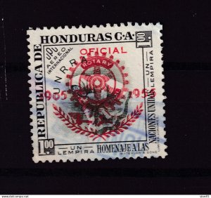 Honduras 1955 Red Overprint 1l key stamp used 15625