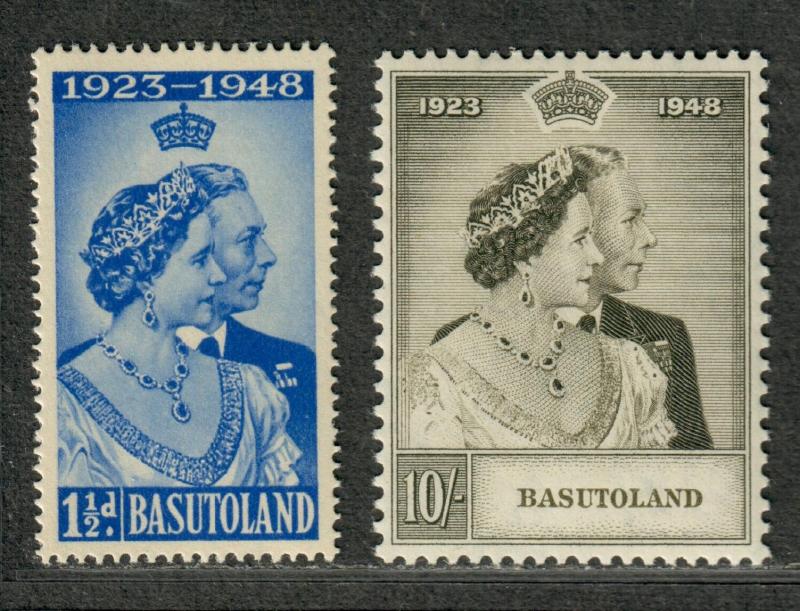 Basutoland Sc#39-40 M/H/VF, Complete Set, Silver Wedding, Cv. $52.80