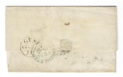 1849 Great Britain Imperf Cover With Chichester Posting - Scott #3 (CA18)