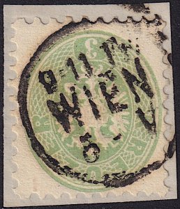 Austria - 1864 - Scott #23 - used on piece - WIEN pmk