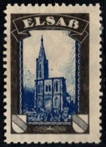 1920 German Propaganda Poster Stamp Lost Colonies Alsace-Lorraine Unused