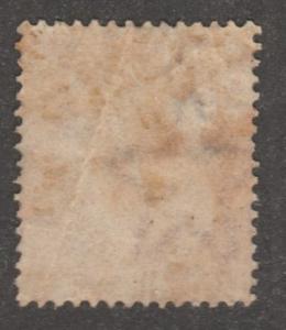 India stamp, Scott# 92, used, Twelve Annas, burgendy color, #M088