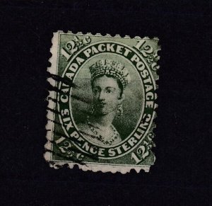 British Canada QV 1859 12 1/2c Deep Yellow Green SG39 BP7241