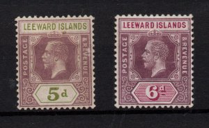 Leeward Islands KGV 1922 5d 6d SG71-72 mint MH WS36879