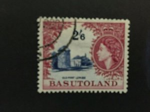 Basutoland: 1954, Queen Elizabeth definitive 2/6, crimson lake shade, SG 51a, FU