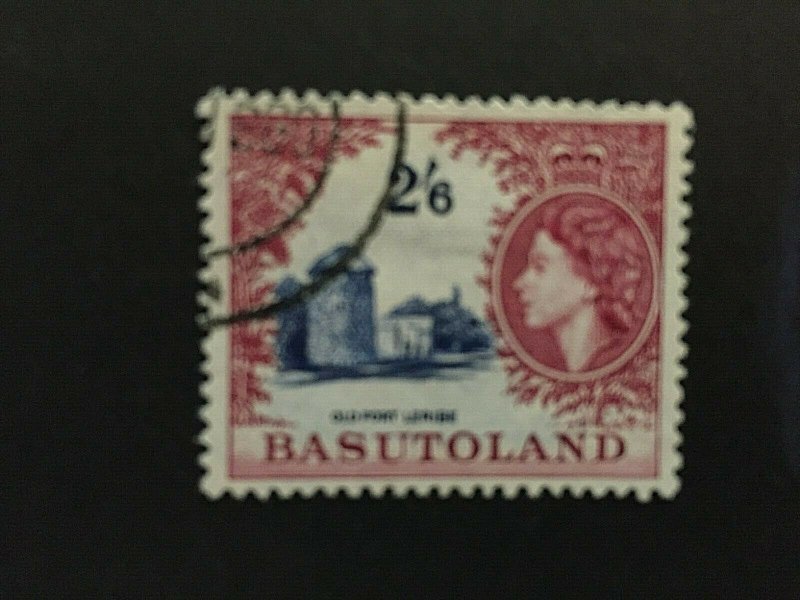 Basutoland: 1954, Queen Elizabeth definitive 2/6, crimson lake shade, SG 51a, FU