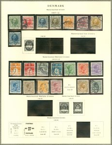 collection on pages Denmark 1884-1930 CV $695