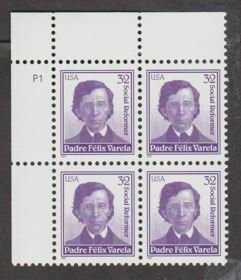 U.S. Scott #3166 Padre Felix Varela Stamp - Mint NH Plate Block