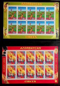 AZERBAIJAN Sc 728-9 NH MINISHEETS OF 2002 - EUROPA - (JS23)