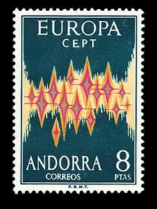 Andorra (Spanish) #62 Cat$60, 1972 Europa, never hinged