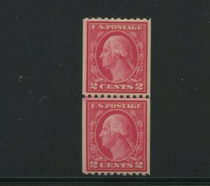 487 Washington Mint Coil Line Pair of 2 Stamps with PF Cert (Stock 487-PF1)