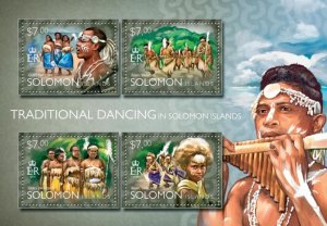 SOLOMON IS. - 2014 - Traditional Dancing - Perf 4v Sheet - Mint Never Hinged