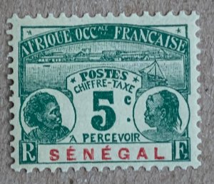 Senegal 1906 5c postage due, unused. Scott J4, CV $7.00