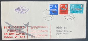 1964 Suva Fiji First Flight Airmail Cover FFC To Tonga