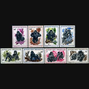 RWANDA 1970 - Scott# 359-66 Gorillas Set of 8 LH