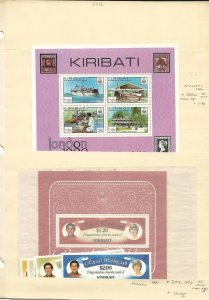 Kiribati Lot of Mint NH Stamps & Sheets on Stock Page, #355a, 373-379, 1980