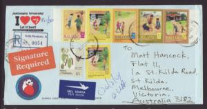 Malaysia to Victoria,Australia 2001 Registered Cover Number Ten Size