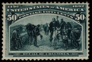 US #240 Recall of Columbus; Unused - Regummmed