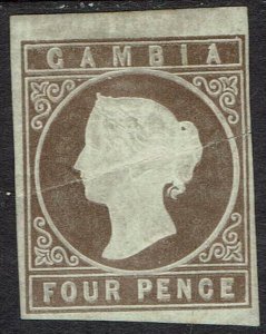 GAMBIA 1869 QV CAMEO 4D NO WMK IMPERF