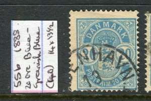 DENMARK; 1884-85 early classic Official issue fine used 20ore. value, POSTMARK