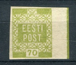 ESTONIA; 1918 early Eesti Post Imperf issue fine Mint 70k. value