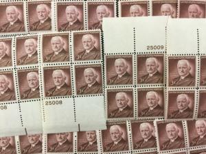 1062    George Eastman, Inventor  25 MNH 3 cent Plate blocks.   Issued in 1954.