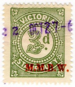 (I.B) Australia - Victoria Revenue : Stamp Duty 3d (MMBW pre-cancel)