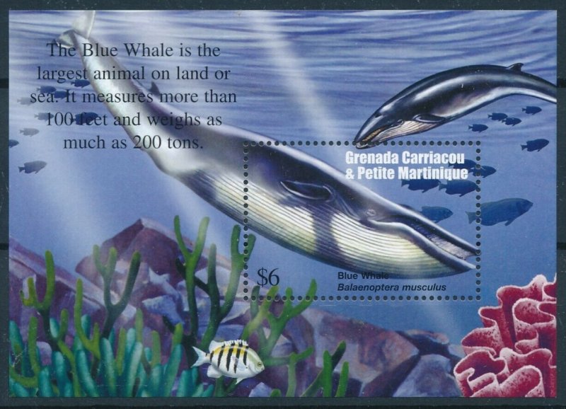 [109014] Gren. Carriacou & Petite Martinique 2002 Marine life whales Sheet MNH