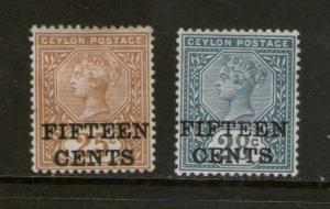 Ceylon 1891 SG 239-240 or Sc 153-154 MH