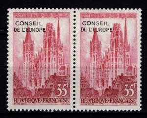 Council of Europe 1950 French issue Optd., 35f Pair [Mint]