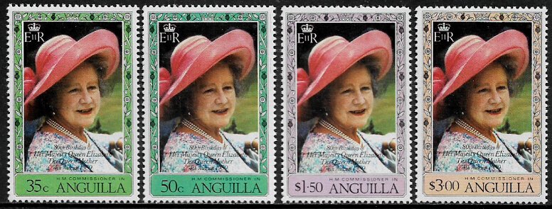 Anguilla #394-7 MNH Set - Queen Mother