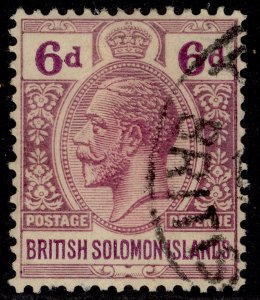 BRITISH SOLOMON ISLANDS GV SG47, 6d dull & bright purple, USED. Cat £35.