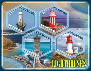 Stamps. Lighthouses  2019 year 1+1 sheets perforated