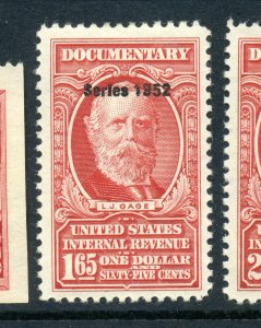 R601 $1.65  Series of 1952 Revenue Mint Stamp (Stock Bx 585)