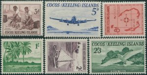 Cocos Islands 1963 SG1-6 Copra Palms Lockheed Jukong Tern Map set MNH