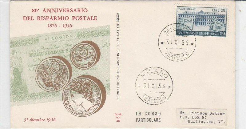 italy 1956  stamps cover ref 19609