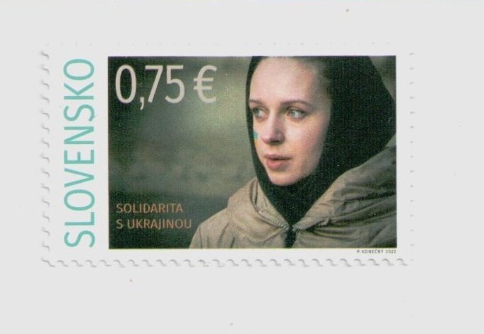 2022 War in Ukraine Slovakia stamp Solidarity with Support Help for Ukraine, MNH